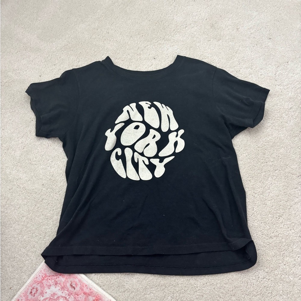 Brandy Melville Black Graphic Relaxed T-Shirt